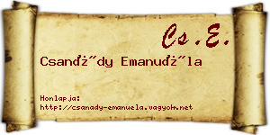 Csanády Emanuéla névjegykártya